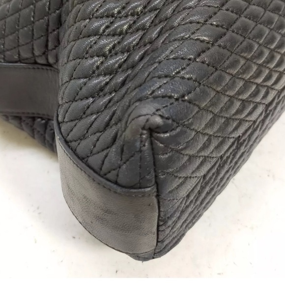 Authentic Bally Shoulder Bag  Black Leather with gold accent trim straps EUC - Picture 6 of 10